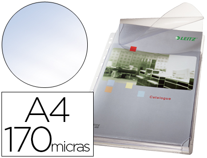 5 fundas multitaladro Esselte A4 PVC 170µ con fuelle y solapa